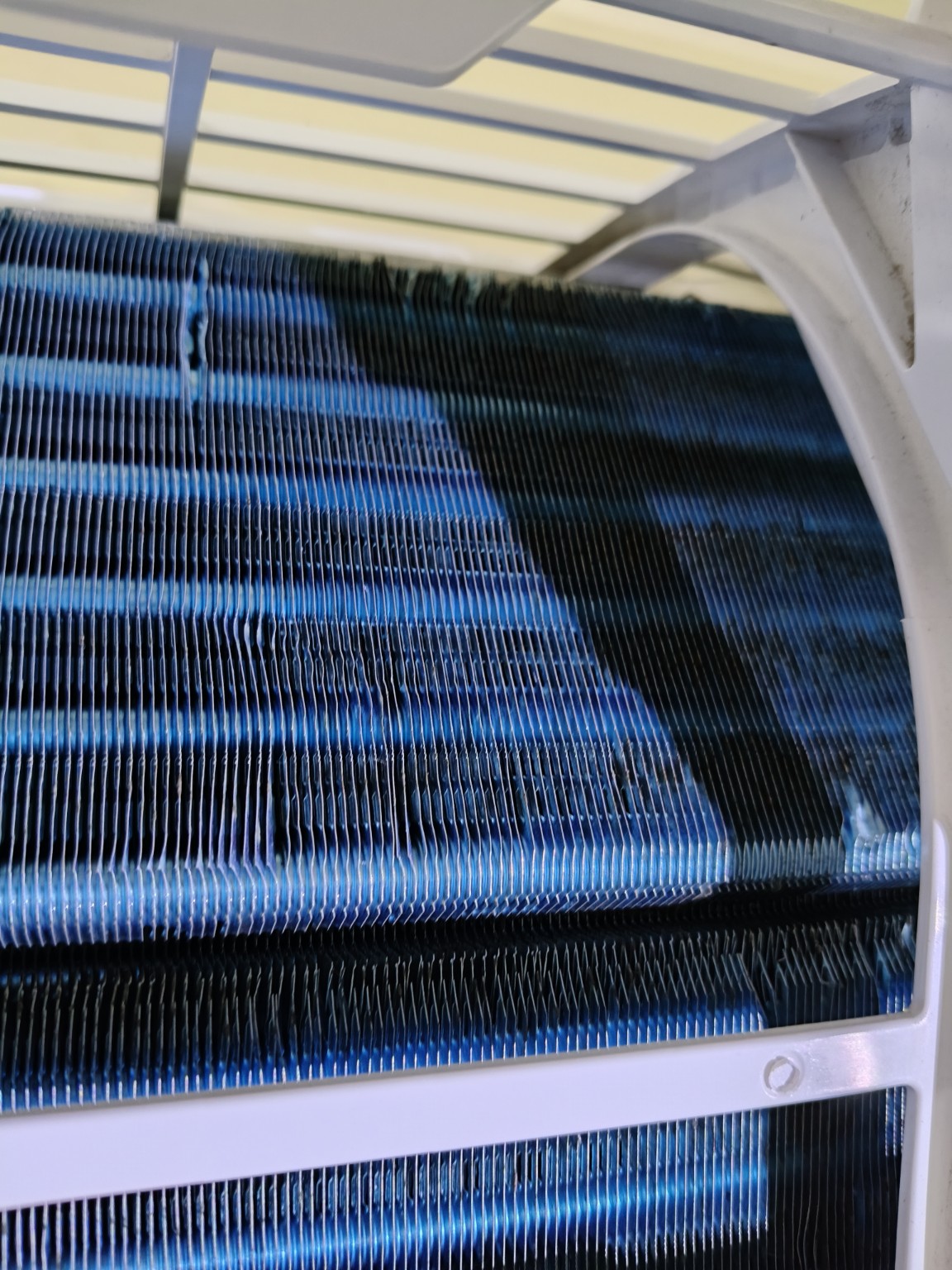 Evaporador limpio después de mantenimiento